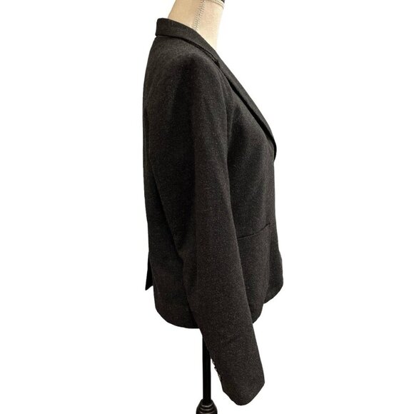 Gap Academy Blazer Women 12 Black Stone 2 Button Dark Academia Preppy Schoolgirl - Picture 4 of 12
